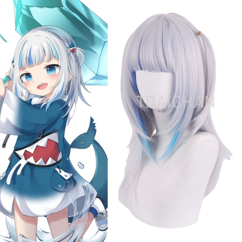 Virtual Gaming Accessories - Peruka do cosplayu Gawr Gura 2025,