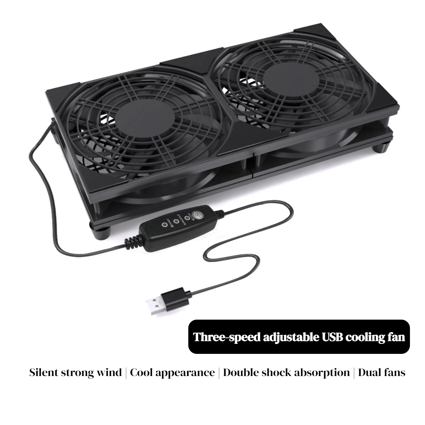 Gaming Accessories Rgb - Podwójny wentylator chłodzący USB z 3-stopniową
