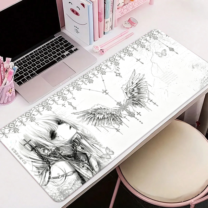 Gaming Accessories Wholesale - Skórzana podkładka pod mysz czarno-biała Anime