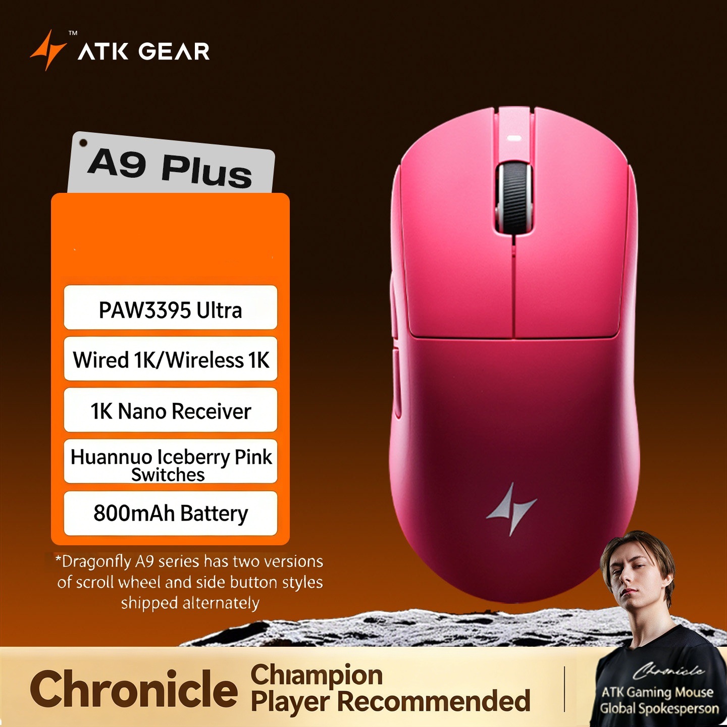Gaming Hand Accessories - ATK DragonFly A9 Air Ultimate Bezprzewodowa