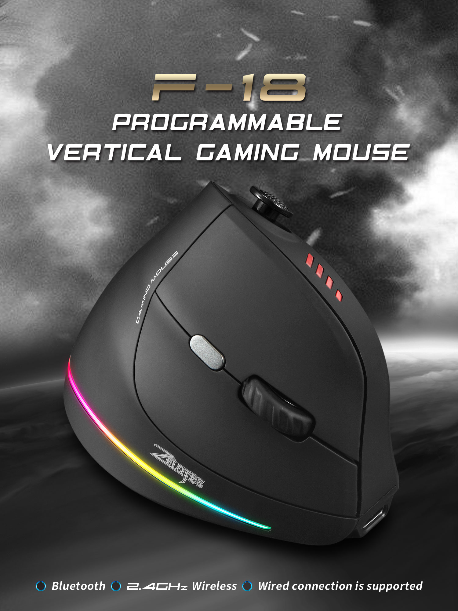 Bezprzewodowa pionowa mysz Jom – Gaming Accessories Rgb recenzja i cena